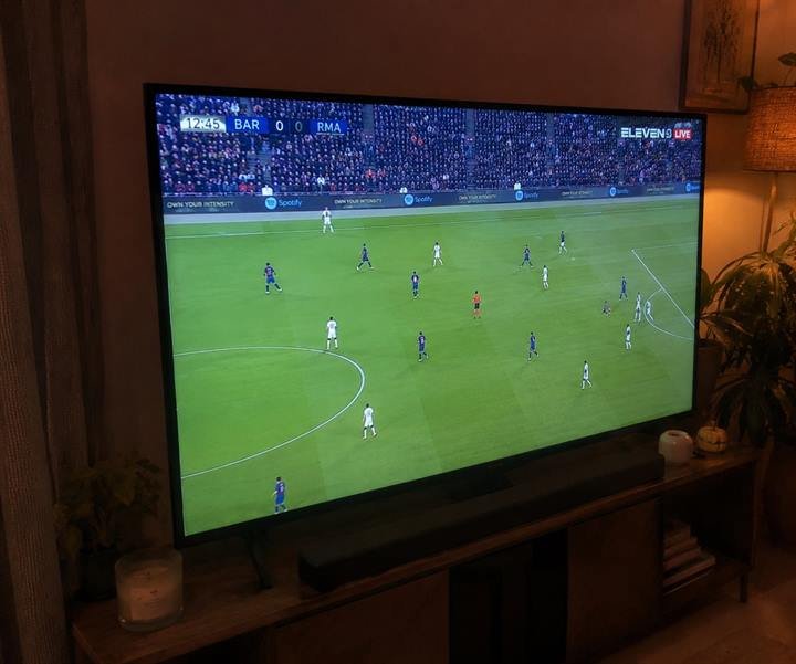 Viewer watching football on IPTV Dubai